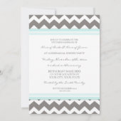 Blue Gray Chevron Rehearsal Dinner Party Kaart (Achterkant)