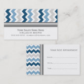 Blue Gray Chevron Salon Appointards Afsprakenkaartje (Voorkant / Achterkant)
