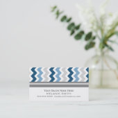 Blue Gray Chevron Salon Appointards Afsprakenkaartje (Staand voorkant)