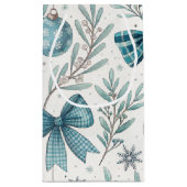 BLUE & GRAY CHRISTMAS BALLS & BOWS KLEIN CADEAUZAKJE (Achterkant)