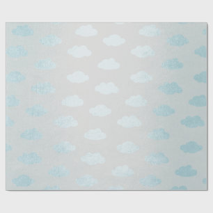 Blue Gray Claud Princess New Baby Cadeaupapier