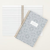 Blue Gray | Coastal Bamboo Trellis Personalized Notitieboek (Binnen)