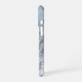 Blue Gray Contemporary Abstract Design iPhone 16 Hoesje (Linkerkant)