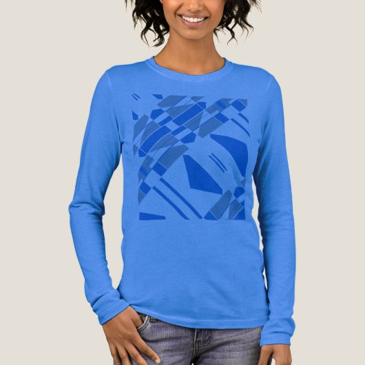 Blue Gray Diagonal Shapes MCM Southwest-inspired Tri-Blend Shirt (Voorkant)