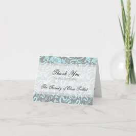 Blue Gray Floral Pattern Sympathie Hartelijk dank Bedankkaart