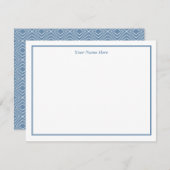 Blue Gray Geometrical Design Personal Note Card Notitiekaartje (Voorkant / Achterkant)