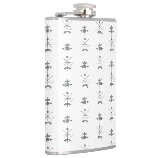 Blue Gray Green Geometric Heupfles (Rechts)