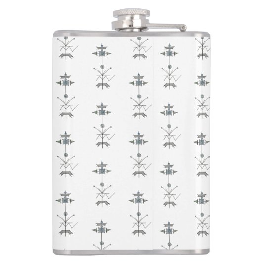 Blue Gray Green Geometric Heupfles (Achterkant)