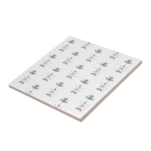 Blue Gray Green Geometric-Modern Pattern Tegeltje (Zijkant)