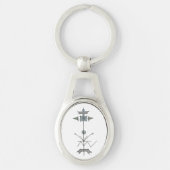 Blue Gray Green Geometric Sleutelhanger (Voorkant)