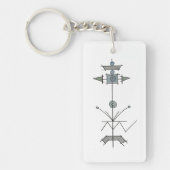 Blue Gray Green Geometric Sleutelhanger (Voorkant)