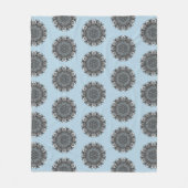 Blue Gray Mandala Blanket Fleece Deken (Voorkant)
