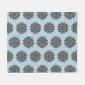Blue Gray Mandala Blanket Fleece Deken (Voorkant (Horizontaal))