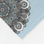 Blue Gray Mandala Blanket Fleece Deken (Hoek)