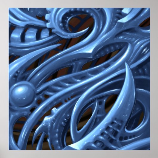 BLUE GRAY MECH POSTER (Voorkant)