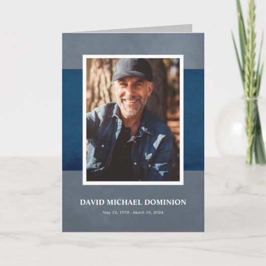 Blue Gray Photo Memorial Programme Programma (Voorkant)