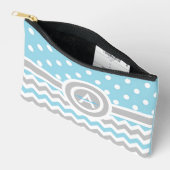 Blue Gray Polka Dot Chevron Etui (Open)