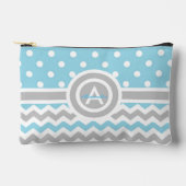 Blue Gray Polka Dot Chevron Etui (Voorkant)