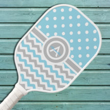 Blue Gray Polka Dot Chevron