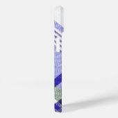 Blue Gray Tartan Plaid Fabric Case-Mate iPhone Case (Achterkant / Rechts)