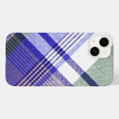 Blue Gray Tartan Plaid Fabric Case-Mate iPhone Case (Achterkant (horizontaal))