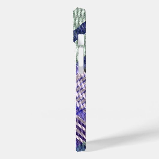 Blue Gray Tartan Plaid Fabric Case-Mate iPhone Case (Achterkant / Links)