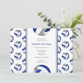 blue gray volleyball team - verjaardagsfeestje voo kaart (Staand voorkant)