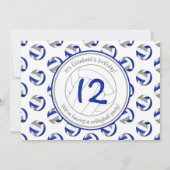 blue gray volleyball team - verjaardagsfeestje voo kaart (Achterkant)