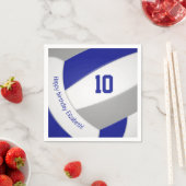 blue gray volleybalspeler verjaardag servet (Insitu)