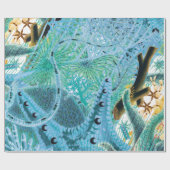 Blue Great Barrier Reef Echinoderms | VINTAGE Cadeaupapier (Vlak)