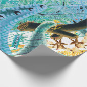 Blue Great Barrier Reef Echinoderms | VINTAGE Cadeaupapier (Hoek)