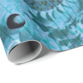 Blue Great Barrier Reef Echinoderms | VINTAGE Cadeaupapier (Rol Hoek)