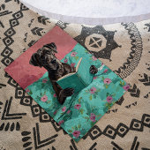 Blue Great Dane Dog Het lezen van een boek Poster 