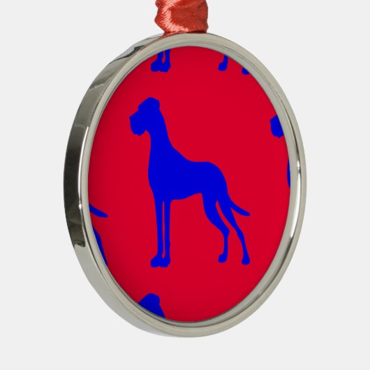 Blue Great Dane Metalen Ornament (Rechts)