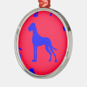 Blue Great Dane Metalen Ornament (Links)