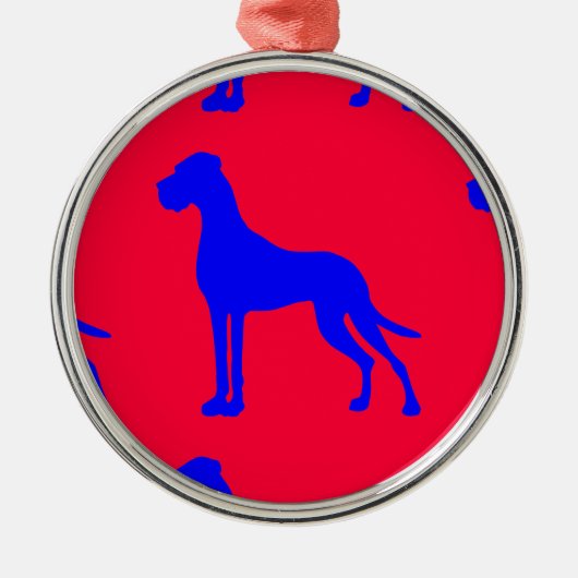Blue Great Dane Metalen Ornament (Voorkant)