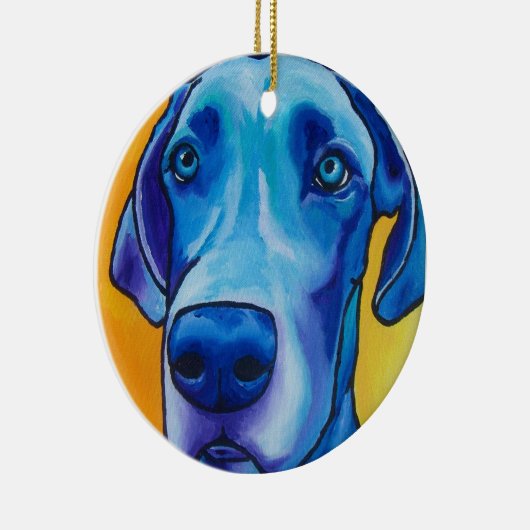 Blue Great Dane Oranment Keramisch Ornament (Rechts)