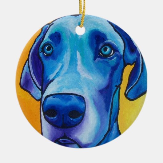 Blue Great Dane Oranment Keramisch Ornament (Voorkant)