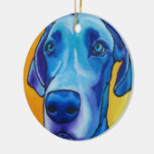 Blue Great Dane Oranment Keramisch Ornament (Links)