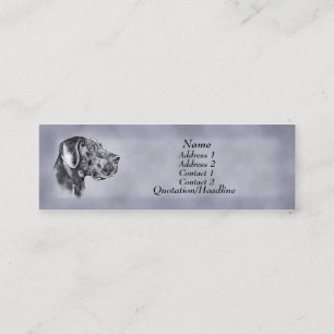 Blue Great Dane Uncrop kaart Mini Visitekaartje