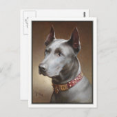 Blue Great Dane van Carl Reichert Briefkaart (Voorkant / Achterkant)