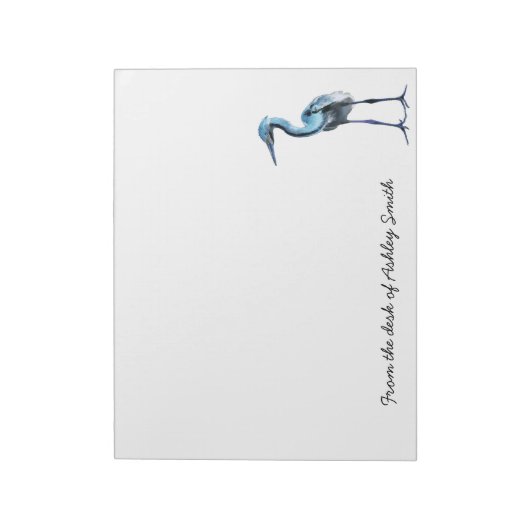 Blue Great Heron/Personalized Notitieblok (Linkerzijde)
