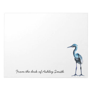 Blue Great Heron/Personalized Notitieblok
