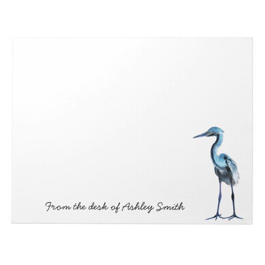 Blue Great Heron/Personalized Notitieblok (Voorkant)