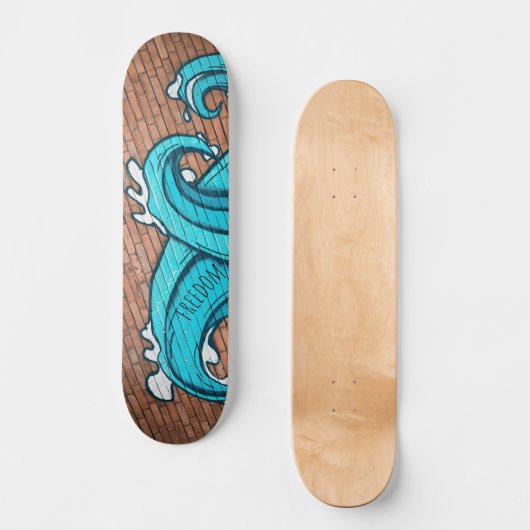 Blue Great Wave Graffiti op maat Persoonlijk Skateboard (Voorkant)