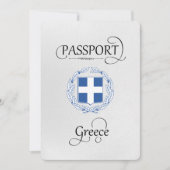 Blue Greece Seal Passport Save the Date Kaart (Voorkant)
