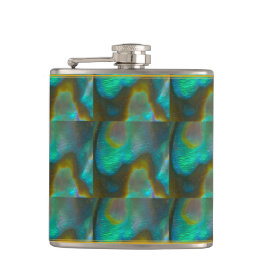 Blue Green Abalone Shell Heupfles