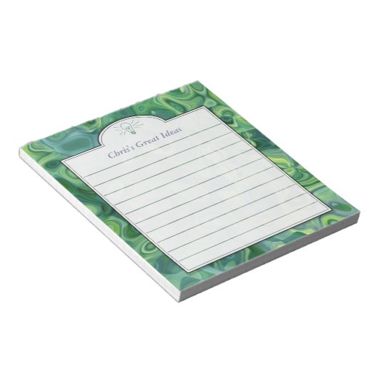 Blue Green Abstract Art Custom Ideous List Notitieblok (Schuin)