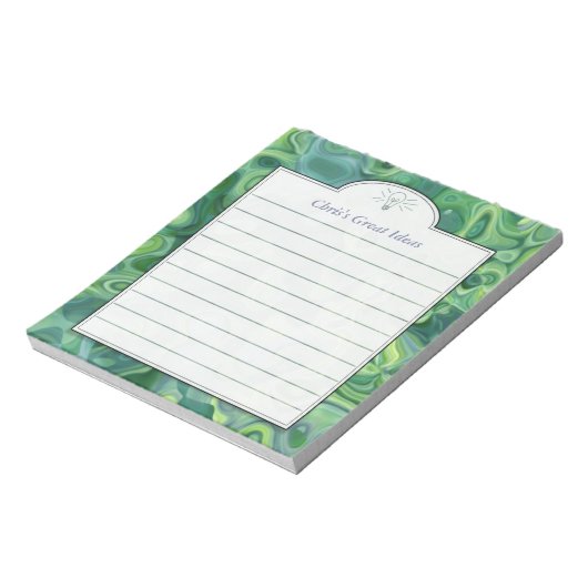 Blue Green Abstract Art Custom Ideous List Notitieblok (Linkerzijde)