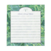 Blue Green Abstract Art Custom Ideous List Notitieblok (Voorkant)